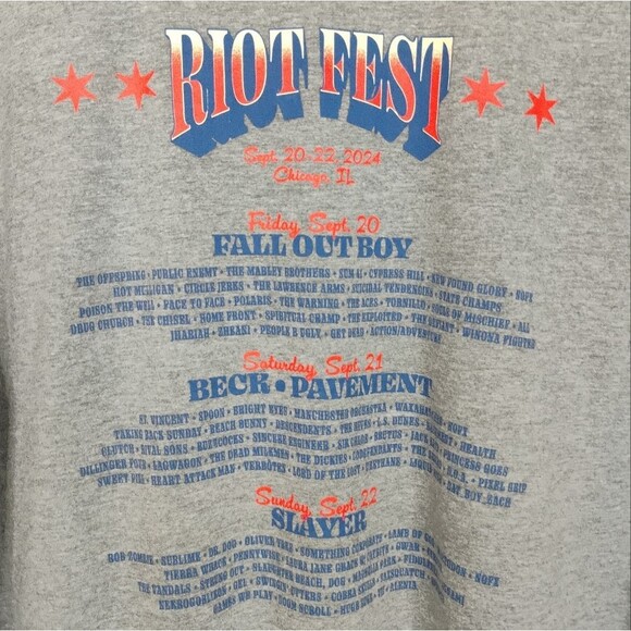 Riot Fest Chicago Concert T-Shirt Gray size XL - Picture 6 of 12